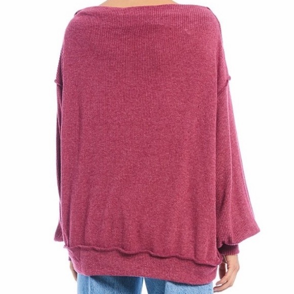 We The Free Hacci Knit Balloon Sleeve Bataeu Top - Picture 2 of 8